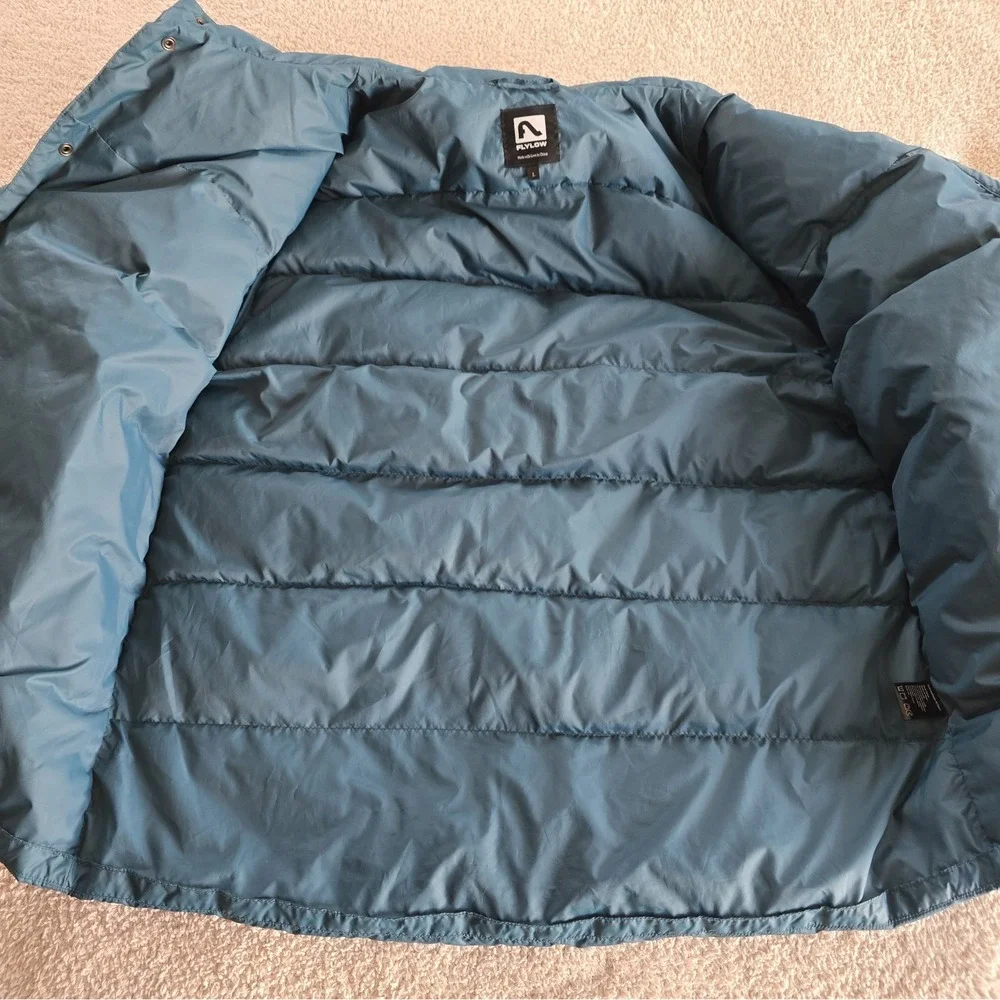 Flylow Men's Puffer Goose Down Jacket Coat Green Size L Outdoor Ski Snowboard